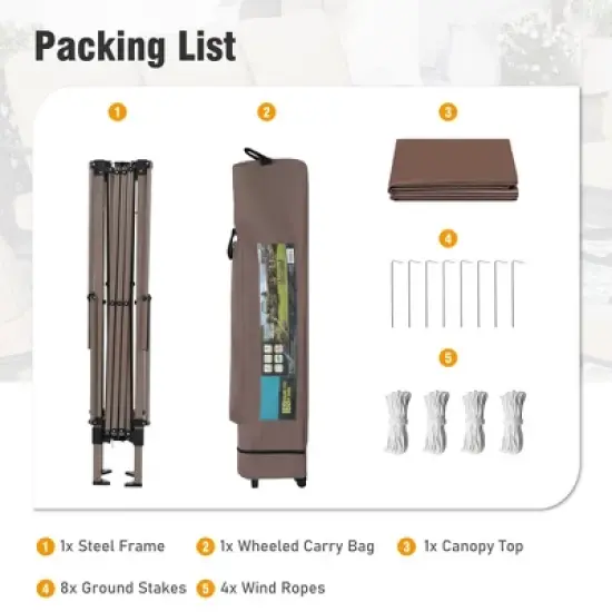 Captiva Designs 13&rsquo; x 13&rsquo; Pop-Up Canopy Tent - Instant Folding Shelter for Large Outdoor Sun Protection image {5}