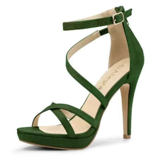 Allegra K Women's Strappy Platform Stiletto Heels Sandals image {9}