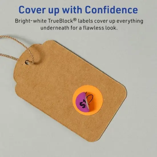 Avery TrueBlock Matte White Paper Labels,  1/2" diameter Round image {2}