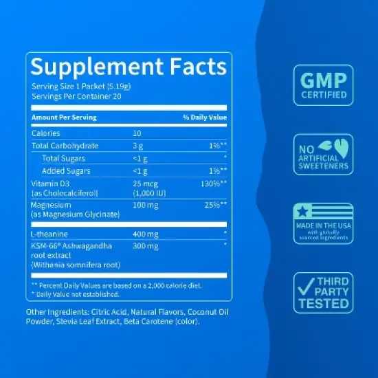 Nello Supercalm Calming Drink Mix Supplement Powder - Pina Colada - 20ct image {3}