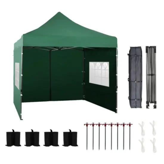 Aoodor 10' &times; 10' Commercial Instant Pop Up Canopy Tent, 3 Adjustable Heights,  Fully Waterproof Portable Gazebo Shelter, with Wheeled Bag image {10}