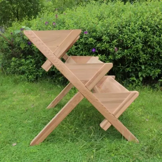 39" Wide Rectangular Planter 3 Tier Brown - Merry Products image {4}