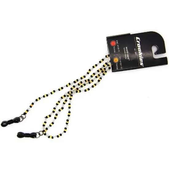 Croakies Czech Glass Cords Crystal Spec End|Made in the USA|100% Cotton|made of high quality material that prevents slipping and sliding of sunglasses image {2}