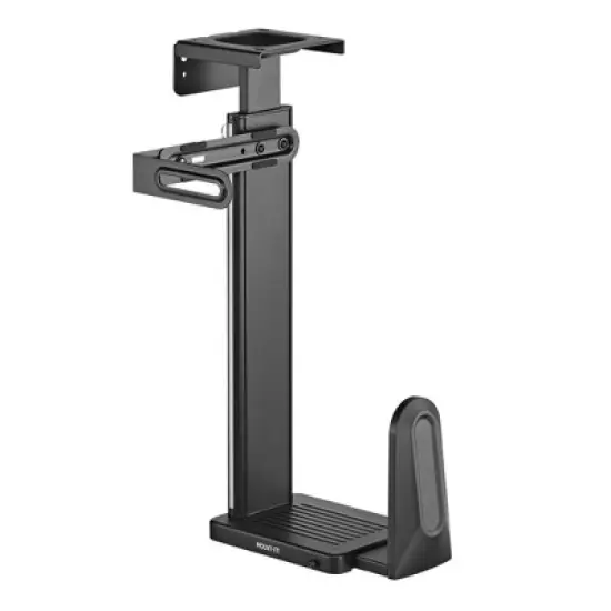 Mount-It! Heavy Duty Under Desk Computer Wall Mount | Height Adjustable CPU Holder with Sliding Tracks | 44 Lbs. Weight Capacity | Black image {7}