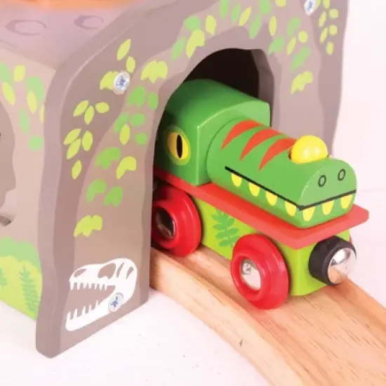 Bigjigs Rail T-Rex Tunnel Wooden Railway Train Set Accessory image {2}