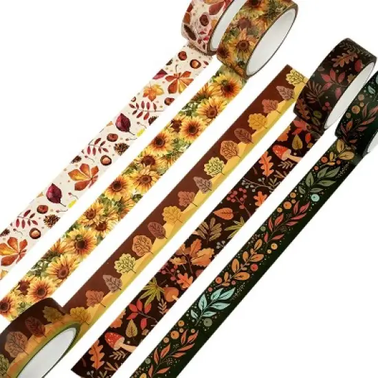 Wrapables Decorative Washi Tape for Scrapbooking, Stationery, Diary, Card Making, Autumn Day image {2}