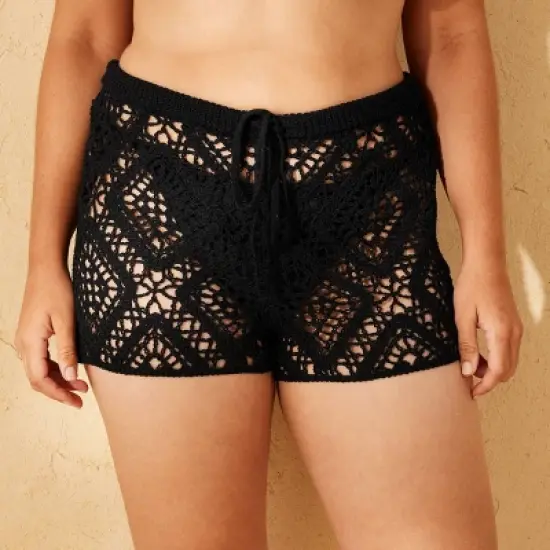 Women's Drawstring Crochet Swim Cover Up Shorts - Wild Fable&trade; image {3}