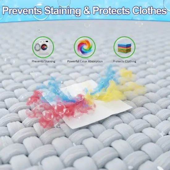 5 Star Super Deals Color Catcher Laundry Sheets Dye Absorber &ndash; 70 Plant Based, Fragrance Free Sheets for Mixed Color Loads, Prevent Color Runs image {1}