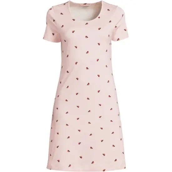 Lands' End Women's Cotton Short Sleeve Knee Length Nightgown image {7}