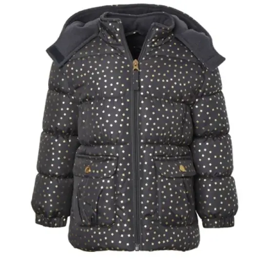 Pink Platinum Little Girl Foil Print Puffer Jacket image {2}