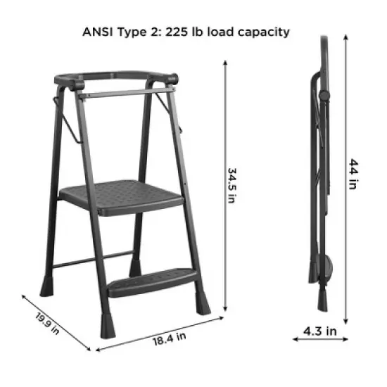 COSCO 2-Step Kitchen Stepper&trade; Folding Steel and Resin Step Stool image {7}