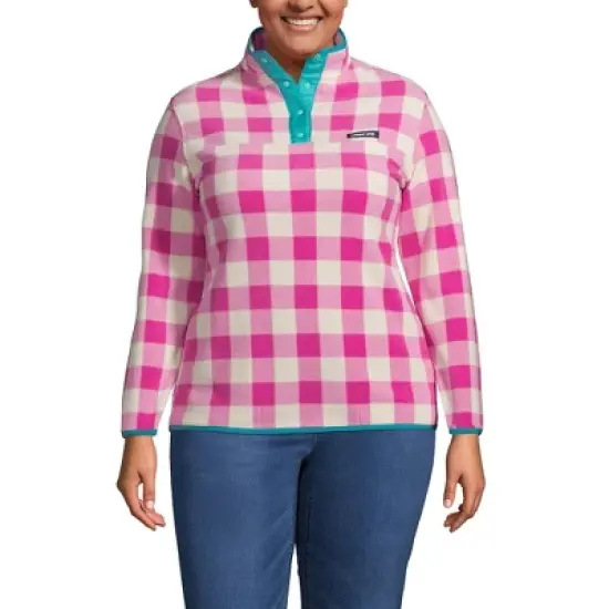 Lands' End Women's Heritage Fleece Snap Neck Pullover image {5}