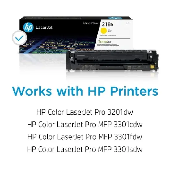 HP 218A Yellow Standard Yield Toner Cartridge Prints Up to 1200 Pages (W2182A) image {1}