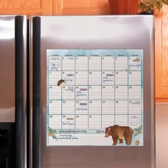 Trends International Inc. 2023-24 Wall Calendar 12"x12" Bilingual English/French Animals Magnetic image {5}