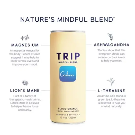 TRIP Mindful Blend Blood Orange Lightly Sparkling Botanicals - 12 fl oz Can image {3}