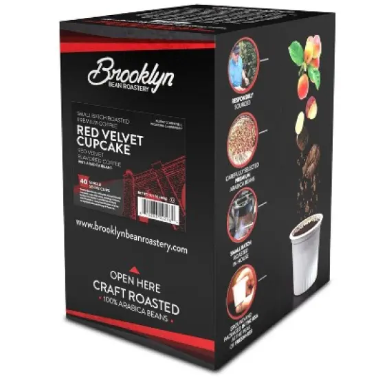Brooklyn Bean Roastery,Flavored Med Roast Pods, 2.0 Keurig, Red Velvet, 40 Ct image {1}