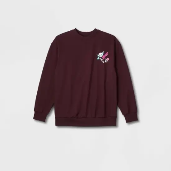 Latino Heritage Month Adult Pullover Sweatshirt - Burgundy Floral image {1}