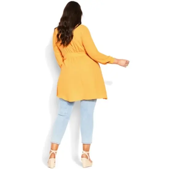 Women's Plus Size Shibara Top  - Gold | CITY CHIC image {1}