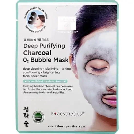 Earth Therapeutics Deep Purifying Charcoal Bubble Facial Mask - 3pk image {4}