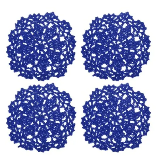 Unique Bargains Cotton Woven Vintage Lace Floral Pattern Heat Insulating Coasters 4" 4 Pcs image {5}