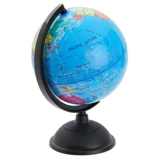 Juvale Rotating World Globe with Stand for Kids Learning, 8-inch Spinning Earth Globe for Classroom Geography Education image {6}