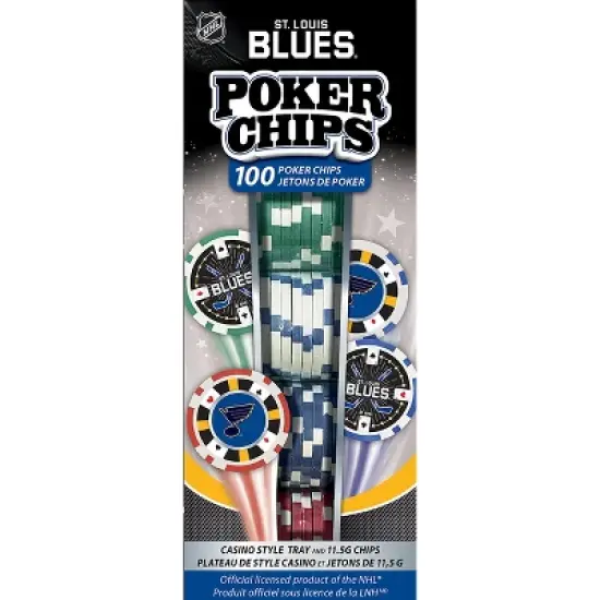 MasterPieces Casino Style 100 Piece Poker Chip Set - NHL St. Louis Blues image {1}