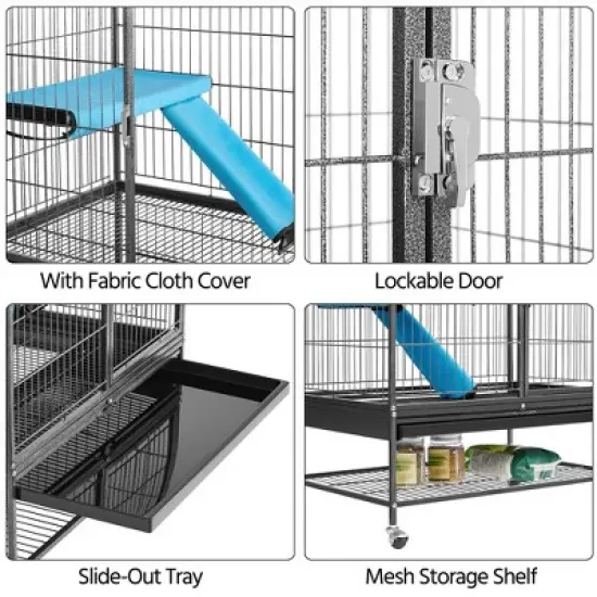 Yaheetech 54in 2-Story Removable Ramp & Platform Small Pet Cage image {5}