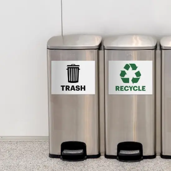 Avery Recycle and Trash Stickers, 8-1/2" x 11", 2 Labels Total image {2}