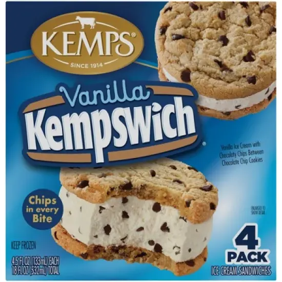 Kemps Vanilla Frozen Kempswich - 4pk image {8}