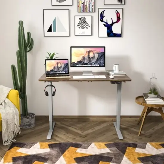 Costway Electric Standing Desk  Adjustable Height Computer Desk Dual Motor w/ Controller image {3}