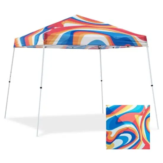 EAGLE PEAK Slant Leg Pop-up Canopy Tent Easy One Person Setup Instant Outdoor Beach Canopy Folding Portable Sports Shelter image {42}