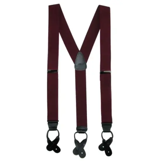 CTM Men's Big & Tall Elastic Button End Dress Suspenders with Silver Hardware image {4}