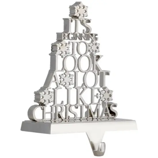 Northlight "It's Beginning to Look a Lot Like Christmas" Metal Tree Stocking Holder - 6.5" image {3}