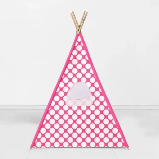 Bacati - Mix N Match Pink Chevron/Dots Play Tent for Kids/Toddlers, 100% Cotton Percale Fabric Cover image {4}