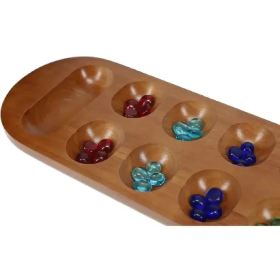 WE Games Mancala Board Game - 22 in., Solid Wood with Walnut Stain, Fun Games for Family Game Night, Family Games, Travel Games for Adults, Home image {3}