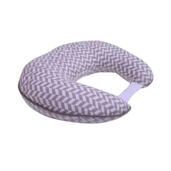 Bacati - 3 pc Houndstooth/Herringbone Gray Muslin Hugster Feeding & Infant Support Nursing Pillow with 2 removable zippered covers  image {8}