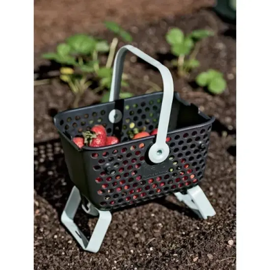 Gardener's Supply Company Multipurpose Mini Garden Basket | Mini Mod Hod For Collecting, Carrying, and Cleaning | Folding Legs and Handle | 9.5"L X 7" image {1}