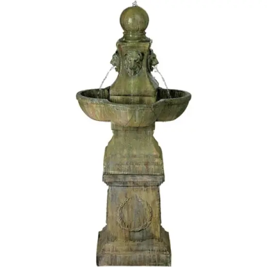 John Timberland Tuscan Garden Pedestal Rustic Bubbler Outdoor Floor Water Fountain 54" for Yard Garden Patio Home Deck Porch House Exterior Balcony image {3}