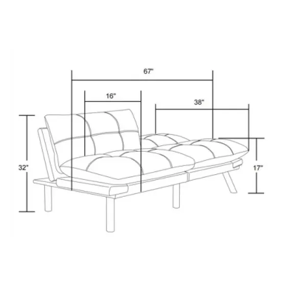 Leatehr Feeling Brown Convertible Folding Modern sofa Bed image {2}