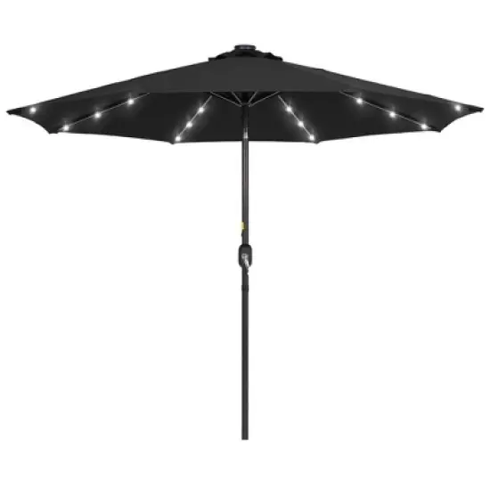 Sonkuki 9ft LED Round Outdoor Patio Market Umbrella w/Aluminum Pole and 8 Sturdy Ribs image {1}