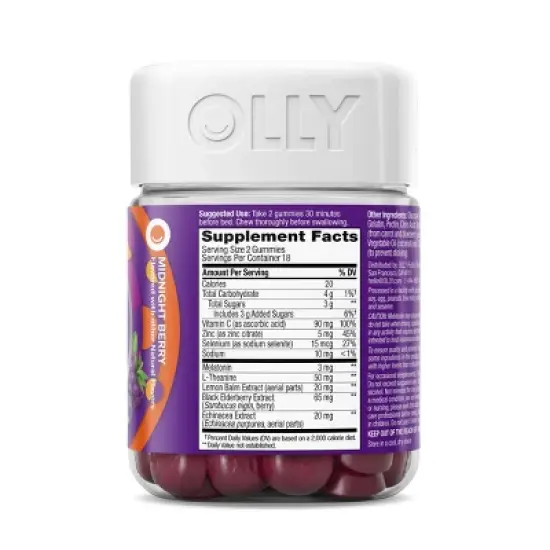 OLLY Immunity Sleep + Elderberry Multivitamins Gummies - Midnight Berry - 36ct image {5}