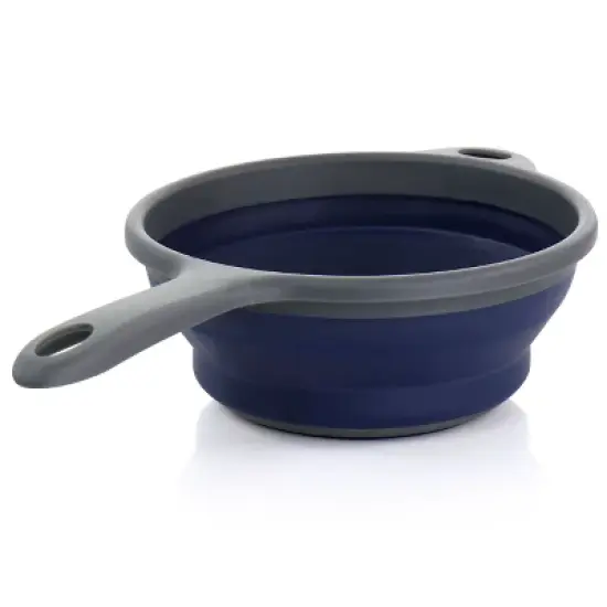 Oster Bluemarine Collapsible Polypropylene Colander with Handle in Navy image {1}