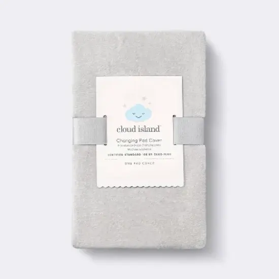 Velvet Spandex Changing Pad Cover - Light Gray - Cloud Island&trade; image {2}