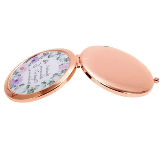 Unique Bargains Ultra Thin Makeup Mirror Rose Gold Tone 1 Pc image {4}