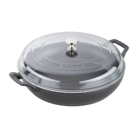 STAUB Cast Iron 3.5-qt Braiser with Glass Lid image {9}
