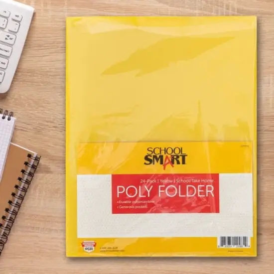 School Smart Take Home Folder, Yellow, Set of 24 image {3}