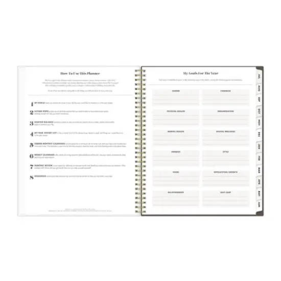 The Everygirl X Day Designer 2024-25 Weekly/Monthly Planner 11"x8.5" Wirebound Frosted Cover Senegal Tan: Adult Stationery, Tabs image {8}