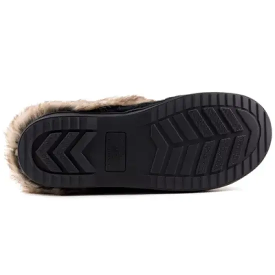 RockDove Women's Cable Knit Faux Fur Collar Slip-On image {2}