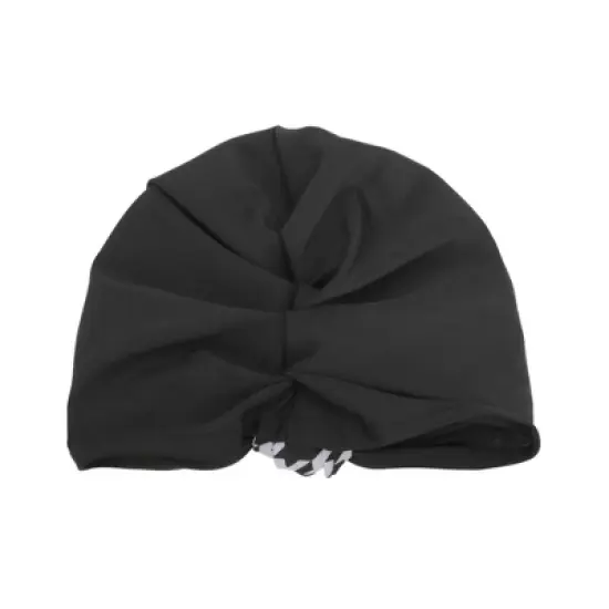 Unique Bargains Polyester Knotted Swimming Caps Black White 1 Pc image {6}