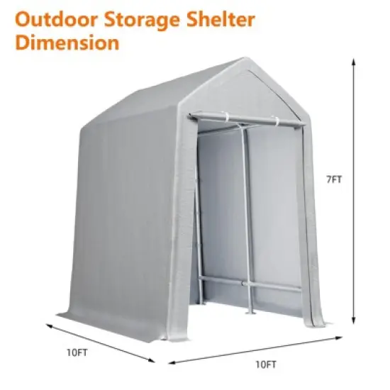 Portable Shed Outdoor Motorcycle Covers Storage Shelter,Heavy Duty Storage Shed,Waterproof Storage Tent Tarp Sheds with Roll-up Zipper Door image {5}